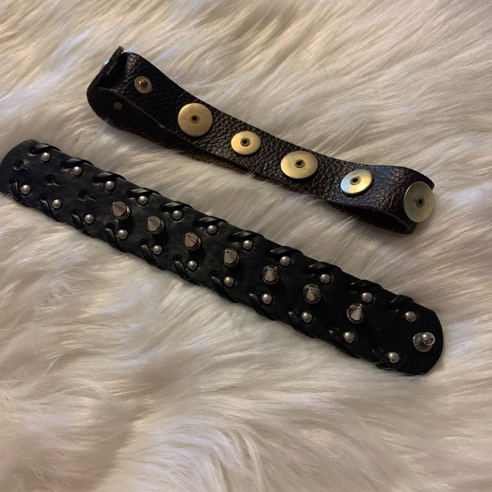 Leather brown and black bracelets